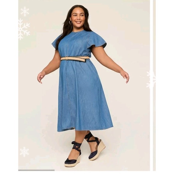 Lane Bryant Dresses & Skirts - Lane Bryant NWT Chambray Midi Dress | Casual Chic | Flowy & Comfortable Size 22